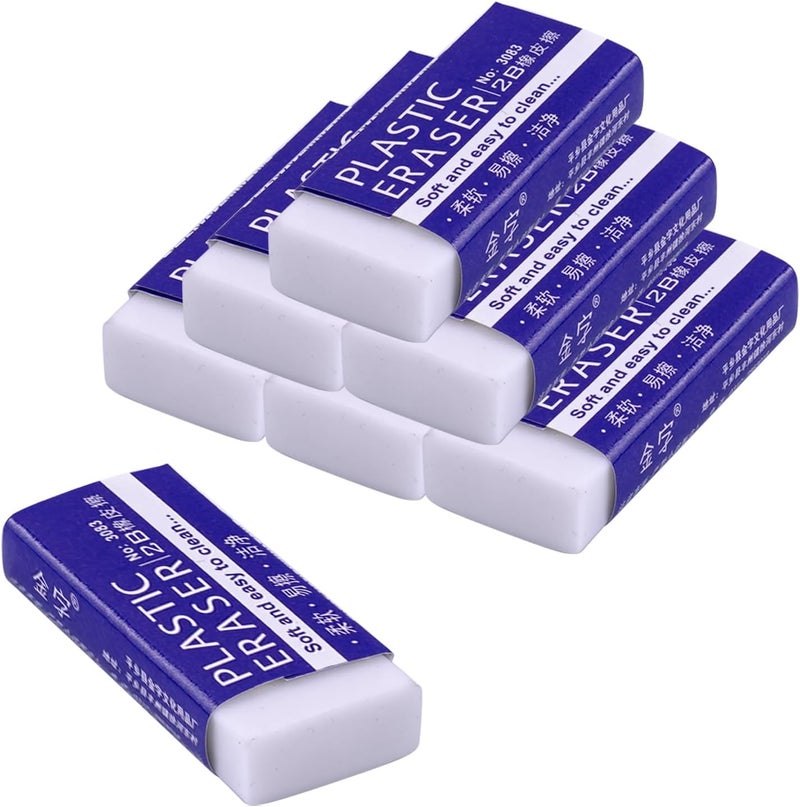 RANBOS White Erasers, Artist Eraser for Drawing Art Sketching, Pencil Erasers for Kids Bulk Students School Supplies Office (8) - Image 1